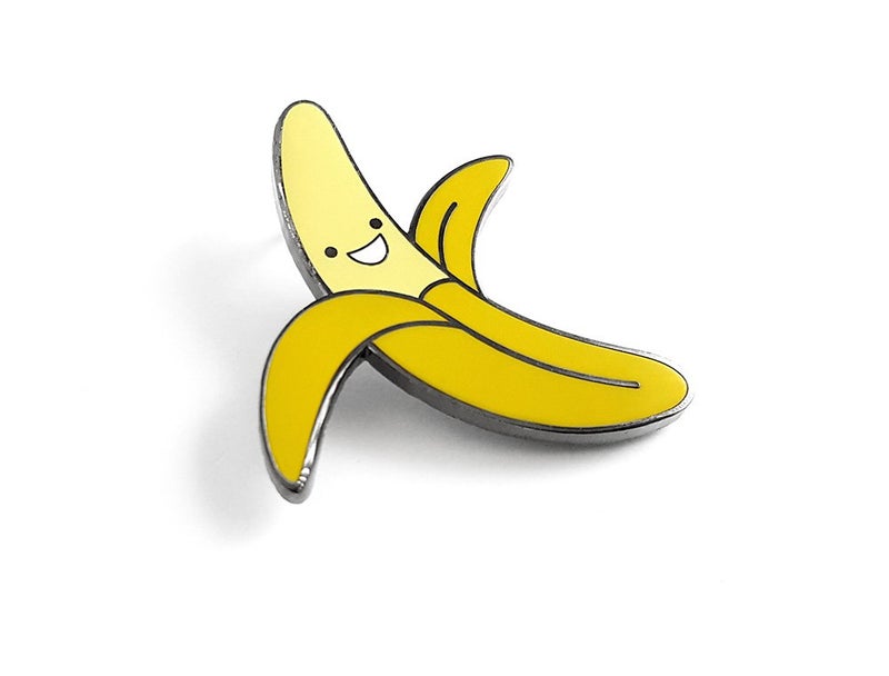 Pinsanity Cute Happy Yellow Banana Enamel Lapel Pin - Image 2